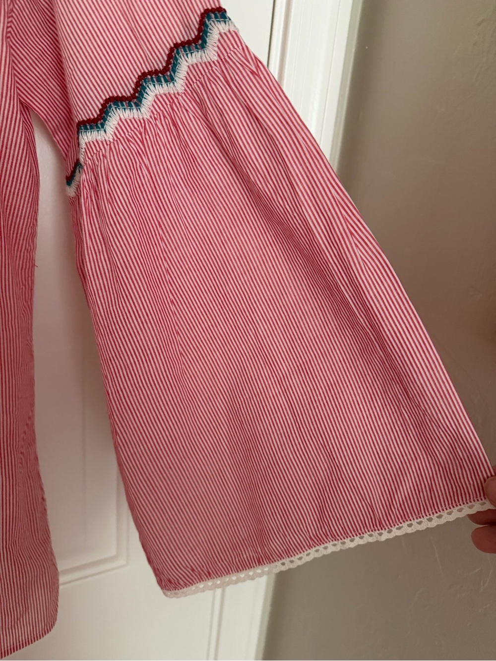 Zara Pink Striped Tunic with Multicolor Floral Embroidery - Picture 7 of 7